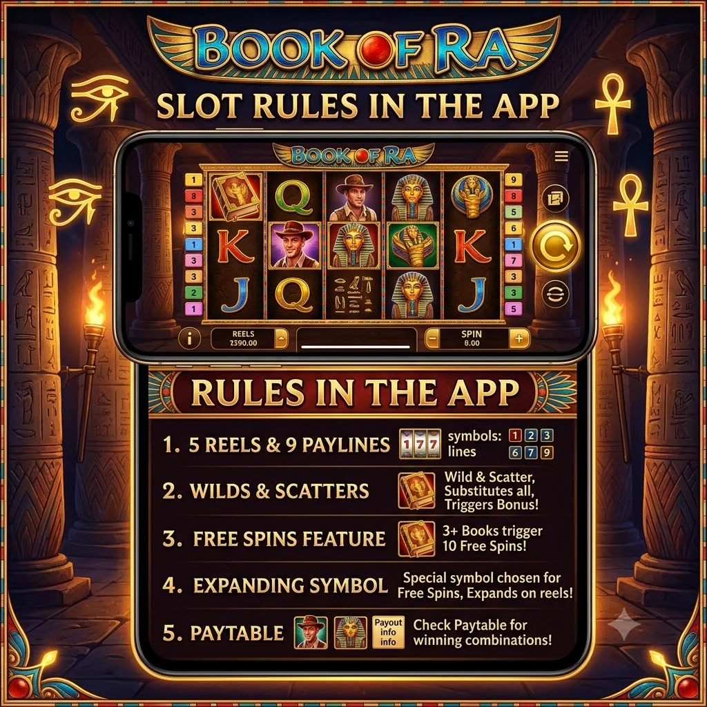 Book of Ra Slot Rules in the App